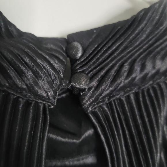 NWT FATE Black Pleated Jumpsuit Halter Neck Wide Leg Pleated Open Back Sz L - Picture 10 of 16